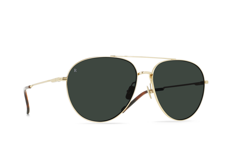 Serona 61 Satin Light Gold / Green Polarized Sunglasses – RAEN