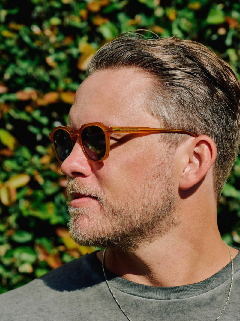 RAEN Clyve Sunglasses in Honey / Green Polarized