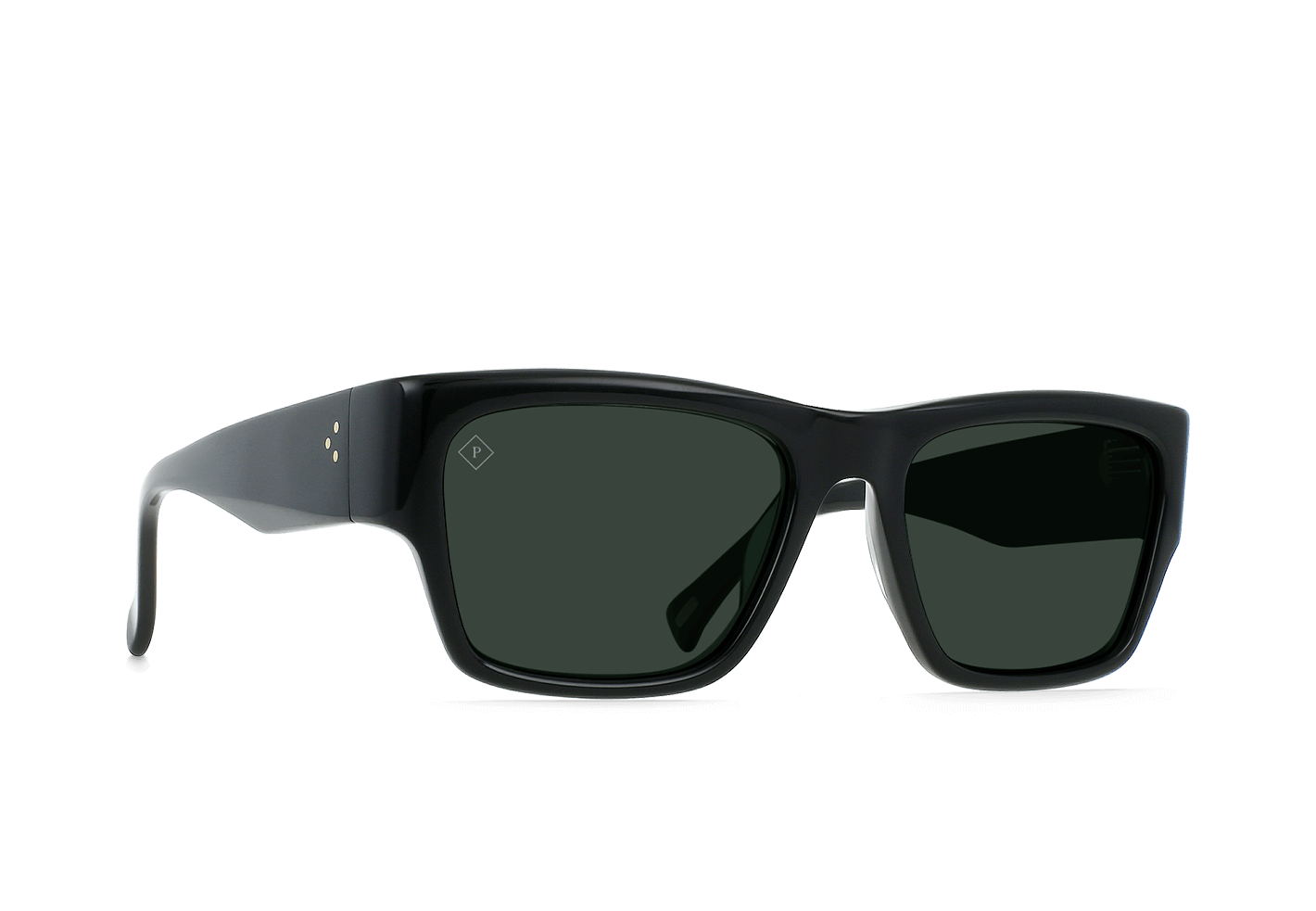 RAEN Rufio Sunglasses in Recycled Black / Green Polarized
