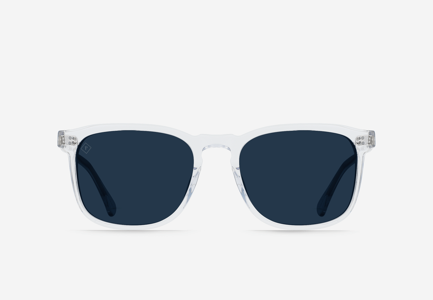 WILEY-Crystal Clear / Polarized Blue Smoke Men's Square Sunglasses